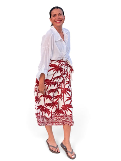 Falda pareo midi palmeras