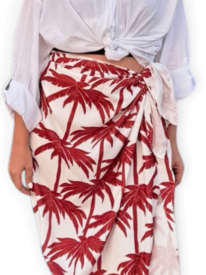 Falda pareo midi palmeras