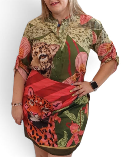 Camisa estampada leopardo