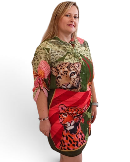 Falda pareo tigre verde