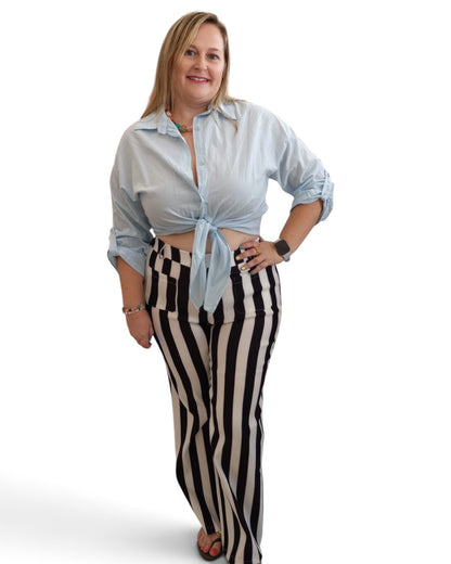 Camisa lisa nudo celeste