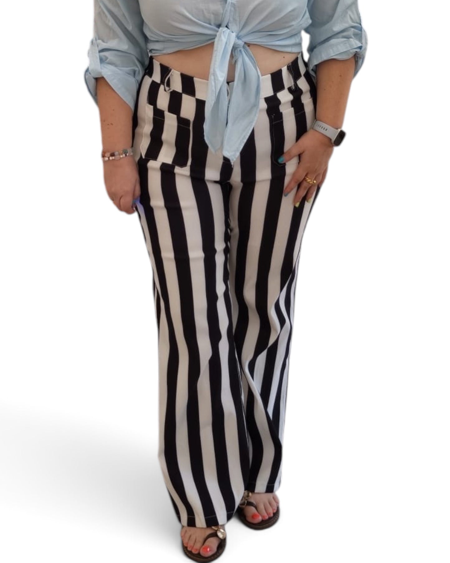 Pantalón rayas negro y blanco