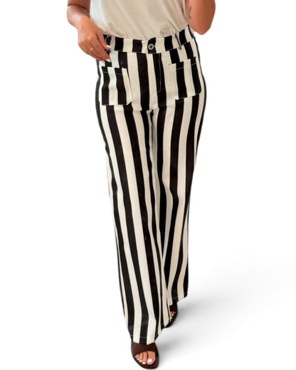 Pantalón rayas negro y blanco