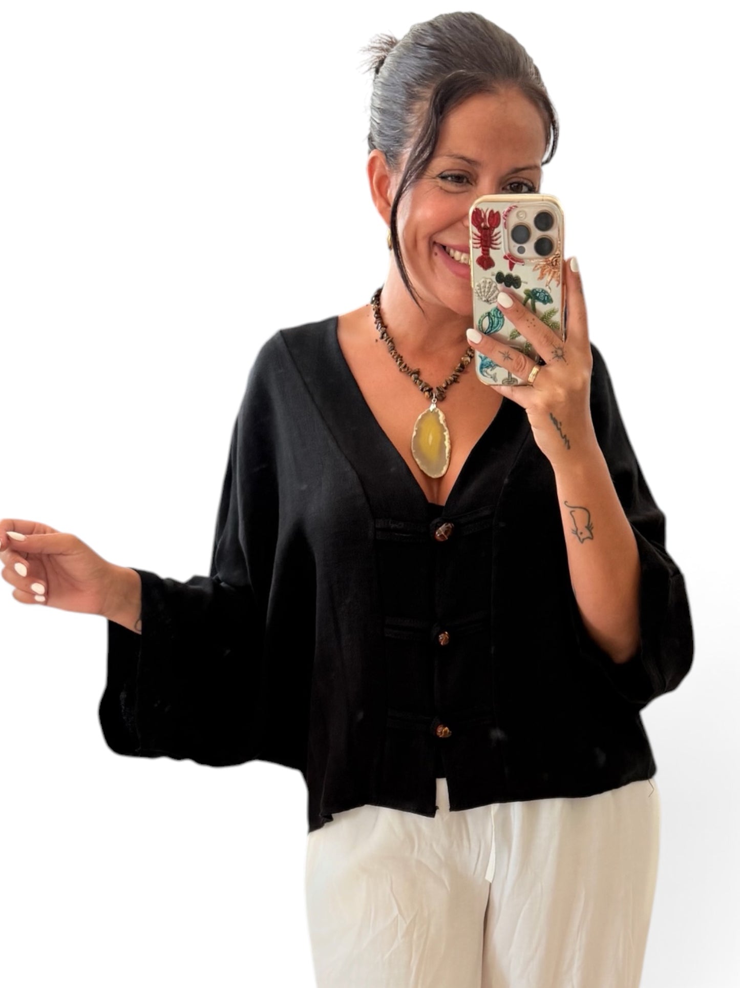 Blusa Sanghai negra