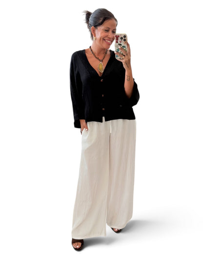Pantalón fluido blanco