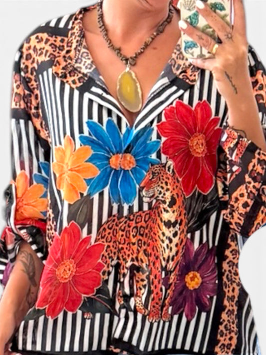 Camisa estampada rayas