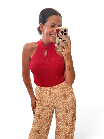 Top chino rojo