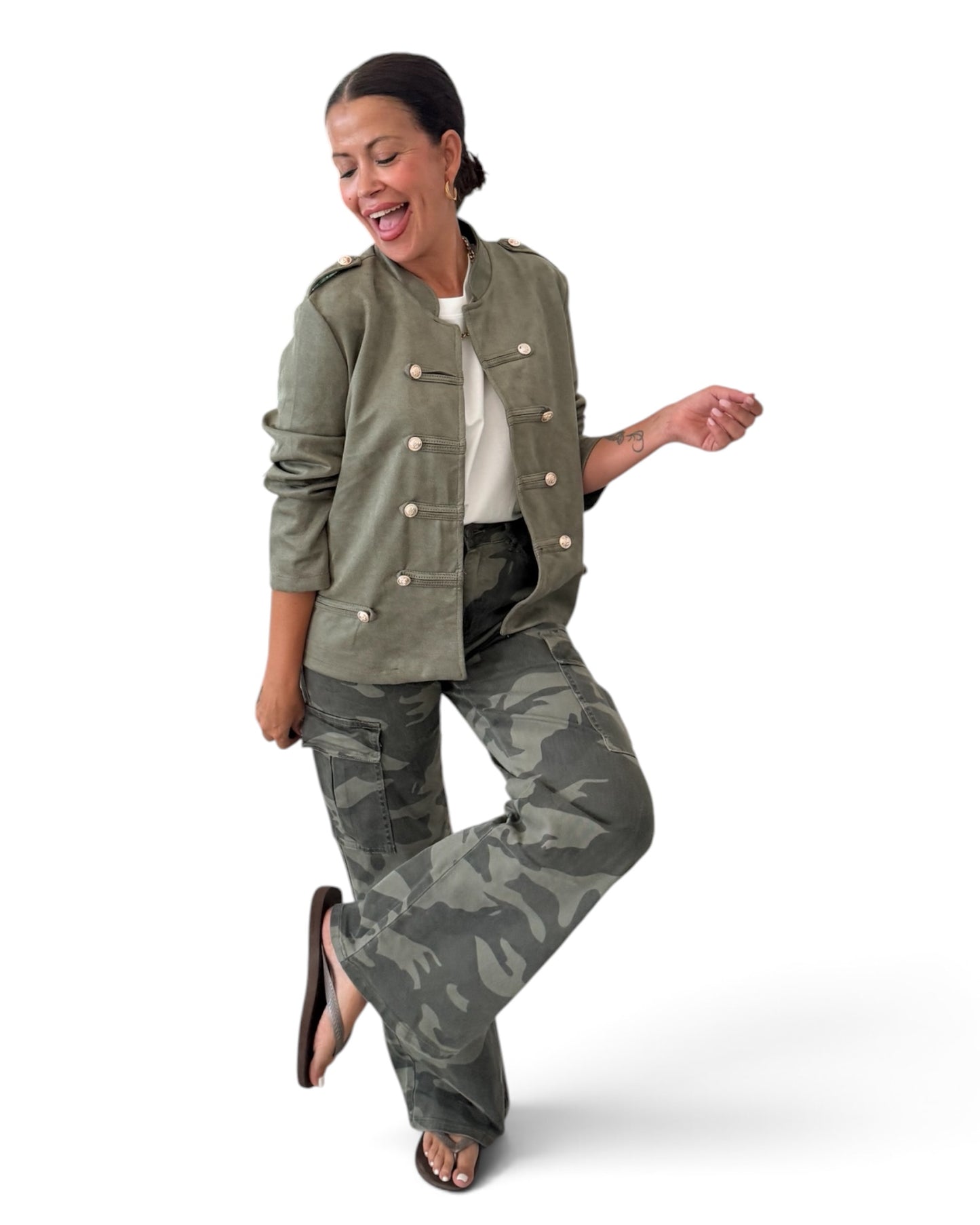 Chaqueta Napoleon verde khaki