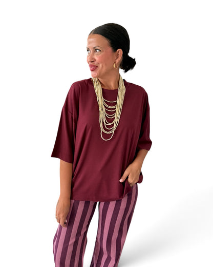 Camiseta basic burdeos