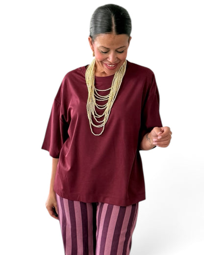 Camiseta basic burdeos
