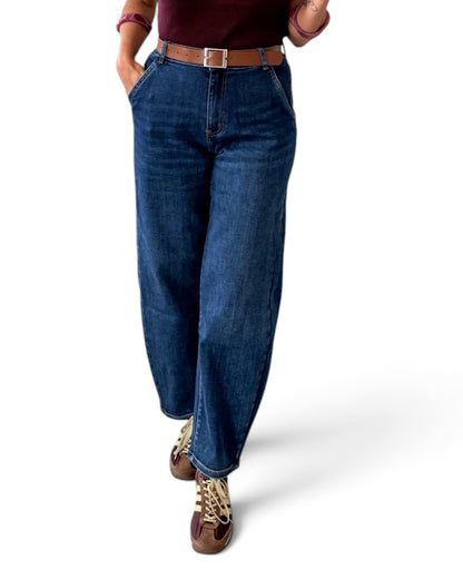 Jeans Barrel azul oscuro