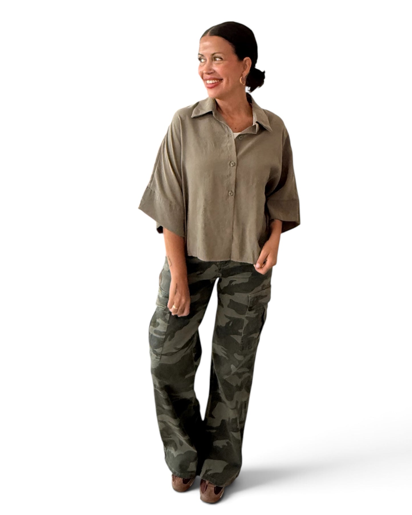 Camisa verde kaki