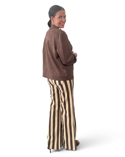 Pantalón rayas chocolate