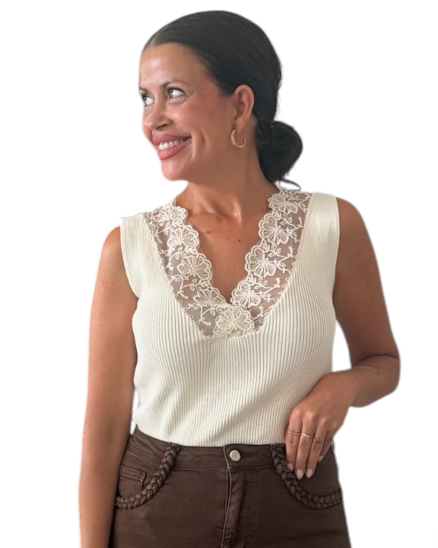 Top encaje blanco