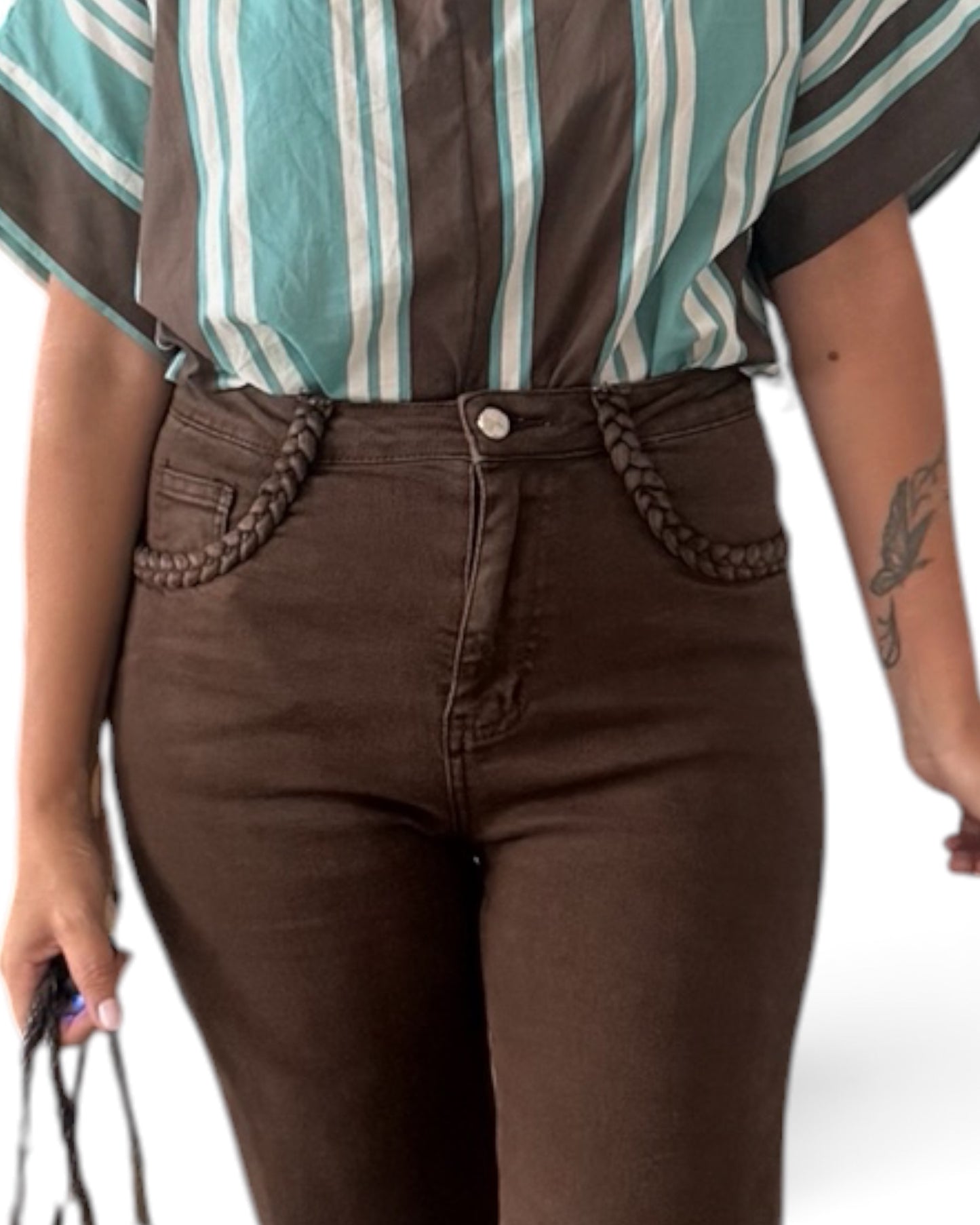 Pantalón trenzado chocolate