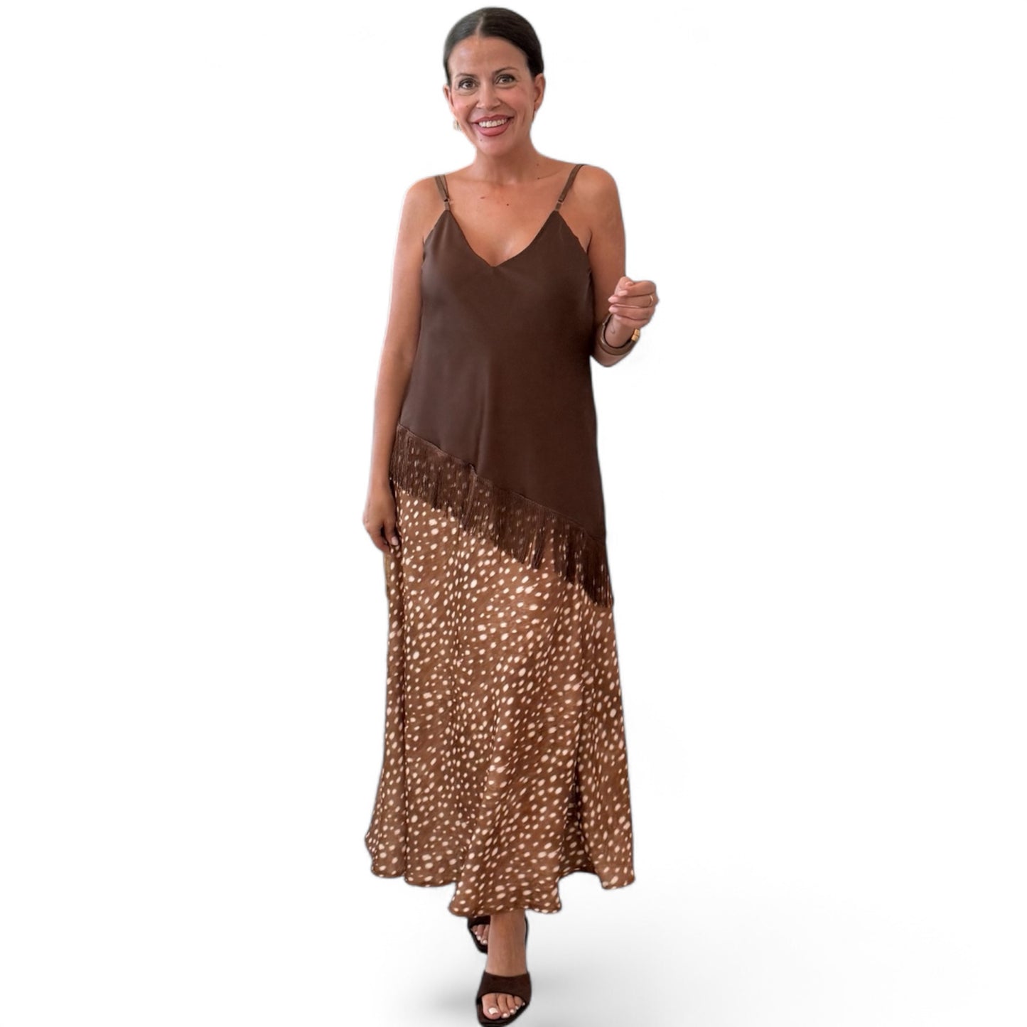 Falda midi satinada Bambi