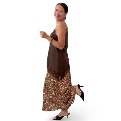 Falda midi satinada Bambi