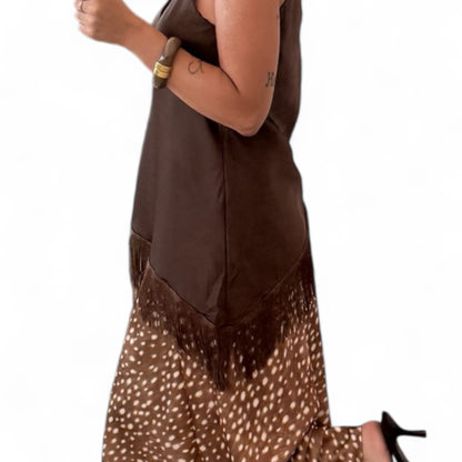 Falda midi satinada Bambi