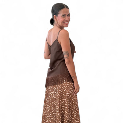 Falda midi satinada Bambi