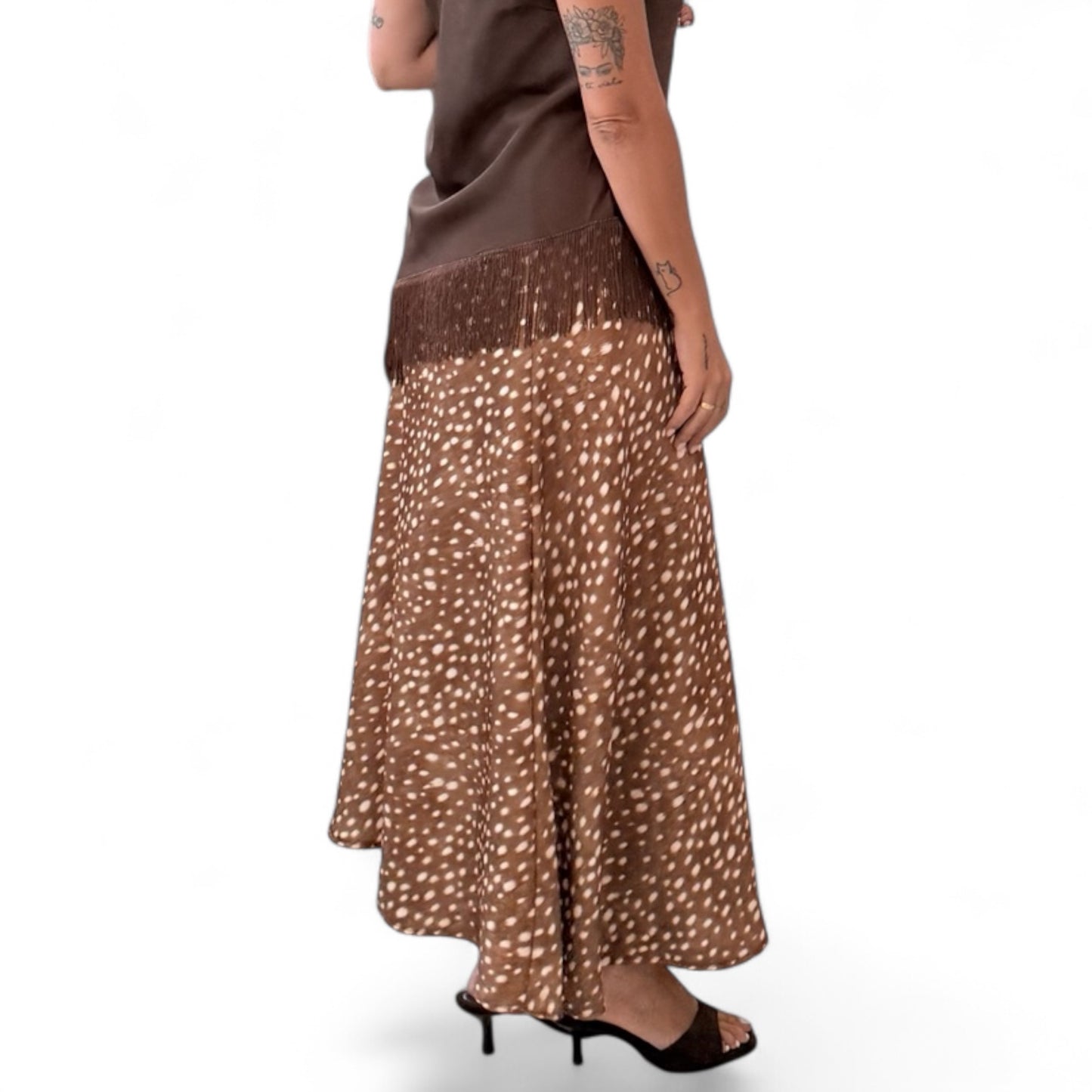 Falda midi satinada Bambi
