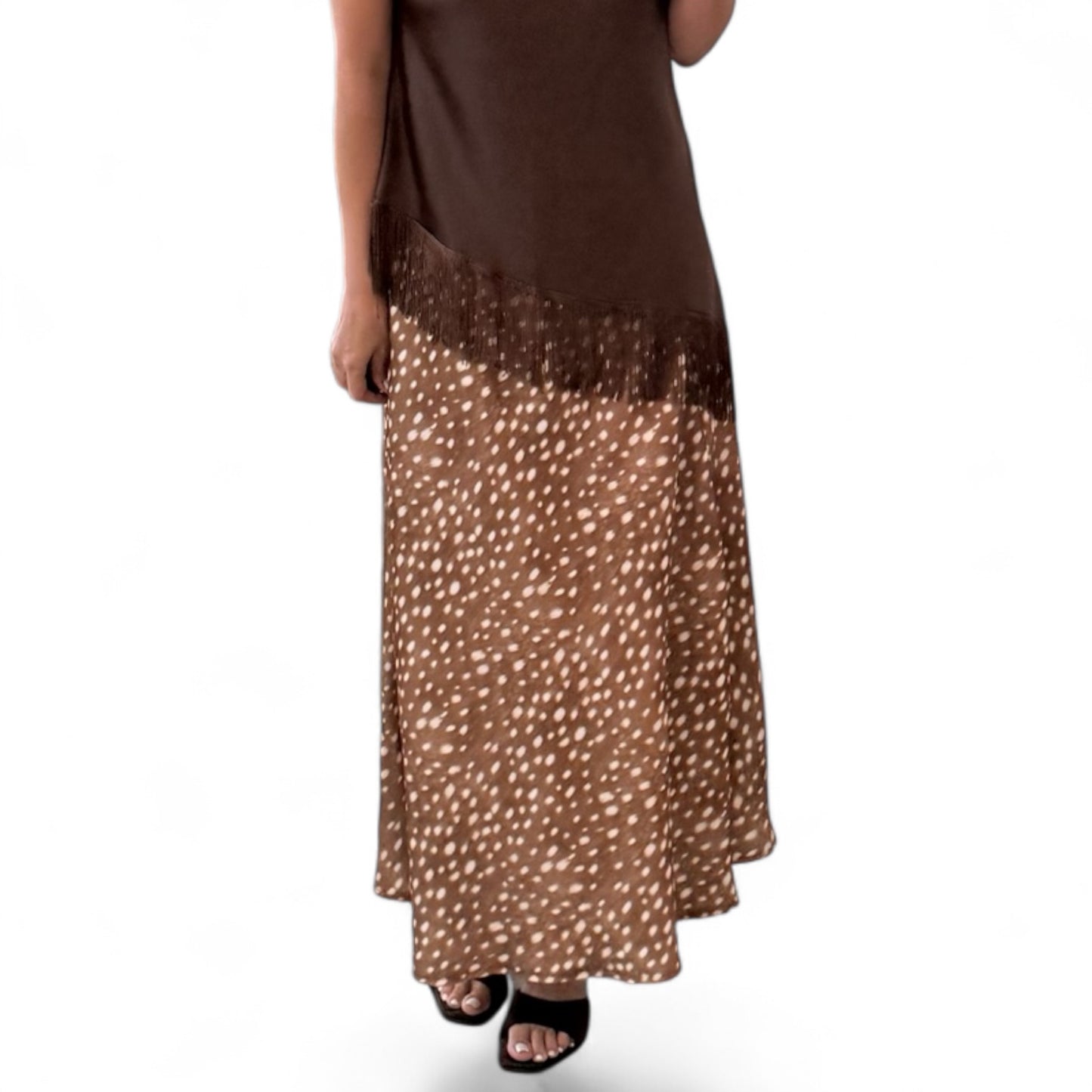 Falda midi satinada Bambi