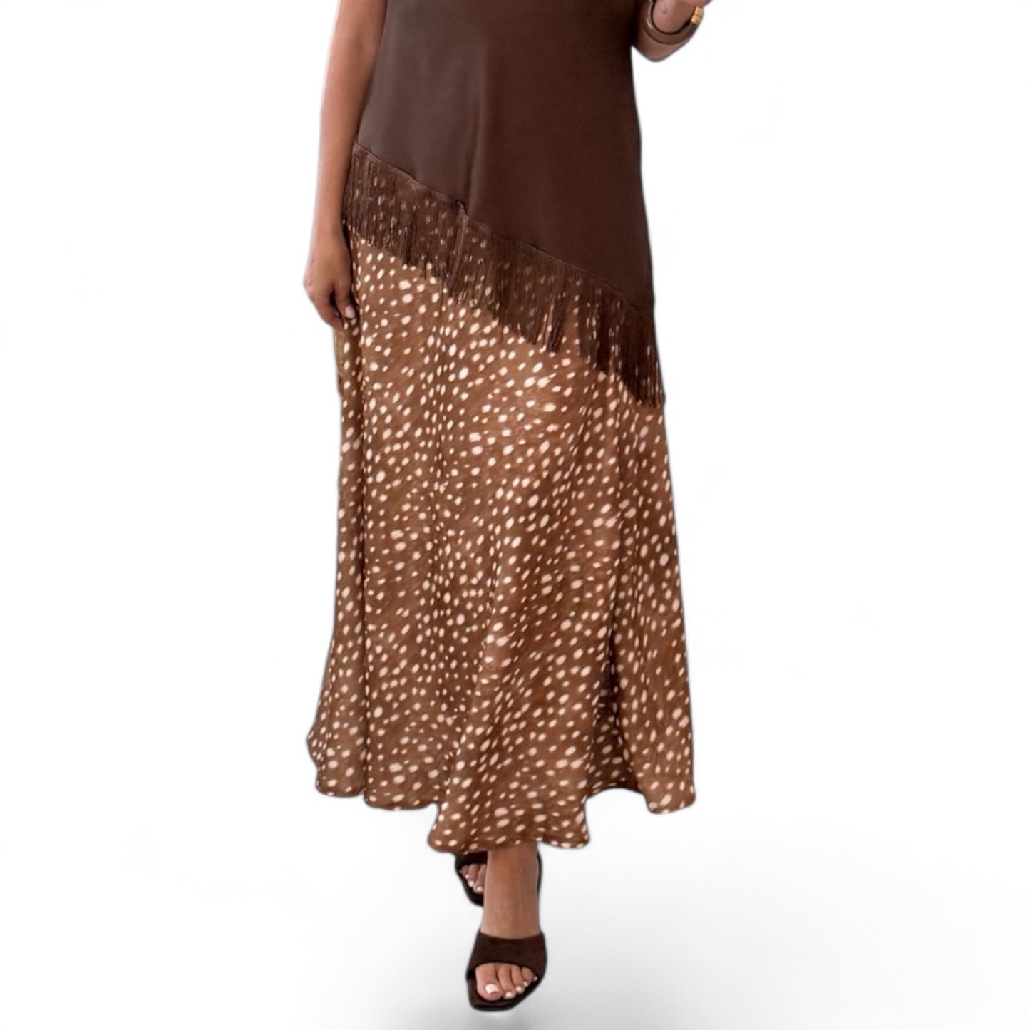 Falda midi satinada Bambi