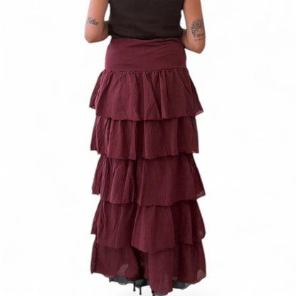 Falda/ vestido volantes Burdeos