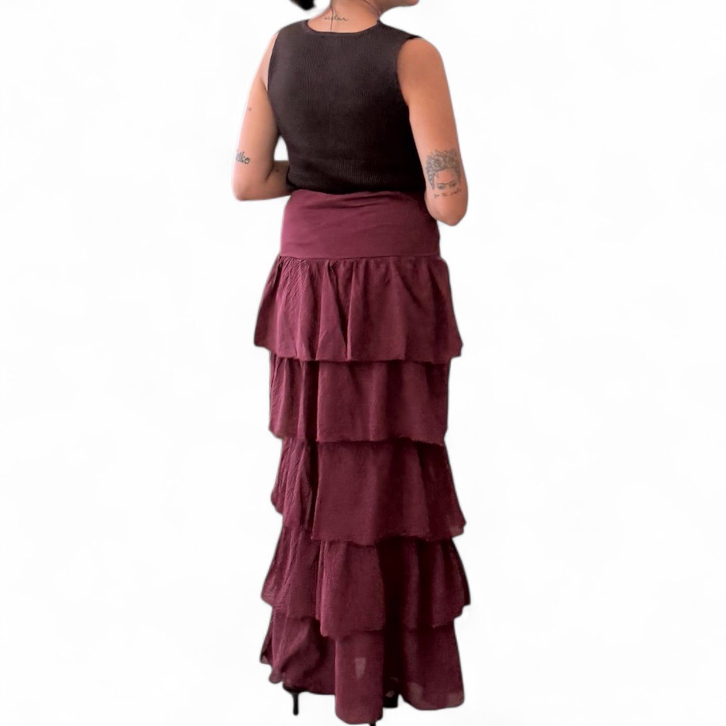 Falda/ vestido volantes Burdeos