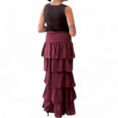 Falda/ vestido volantes Burdeos