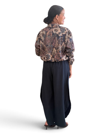 Bomber floral azul