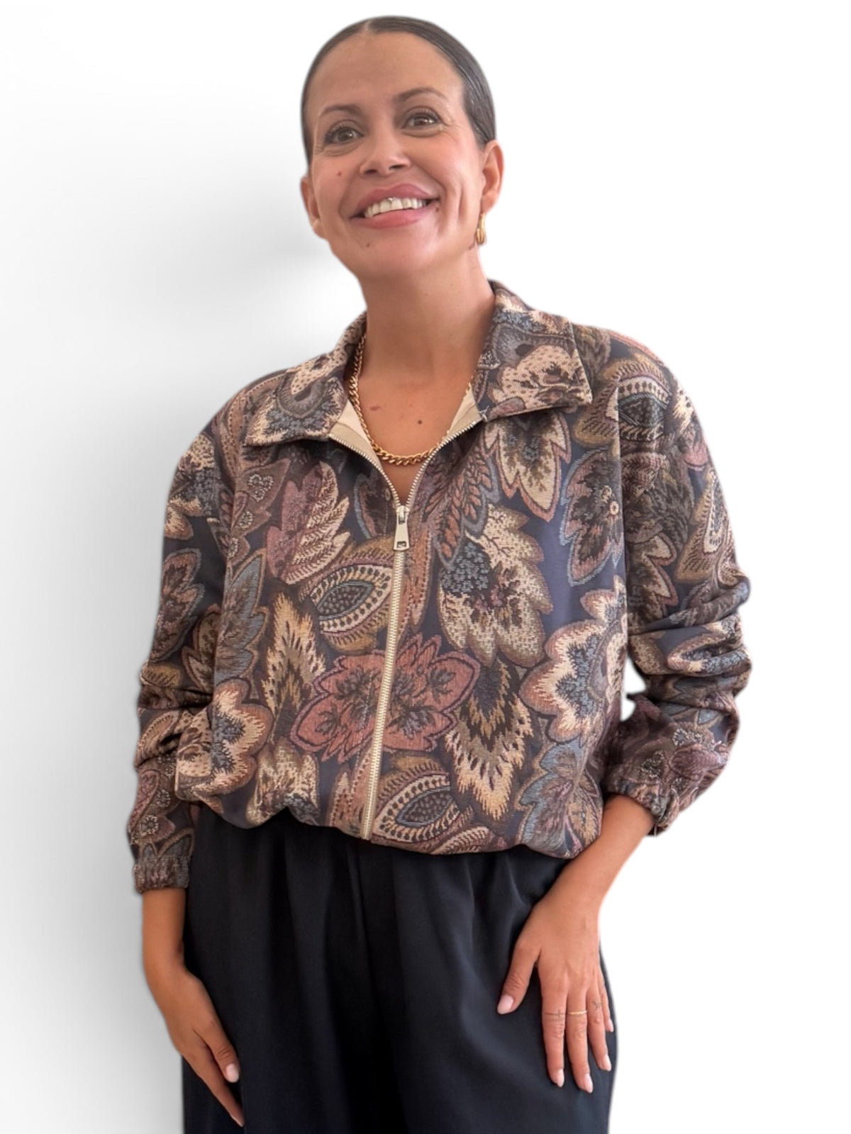 Bomber floral azul