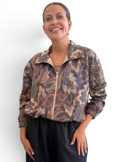 Bomber floral azul