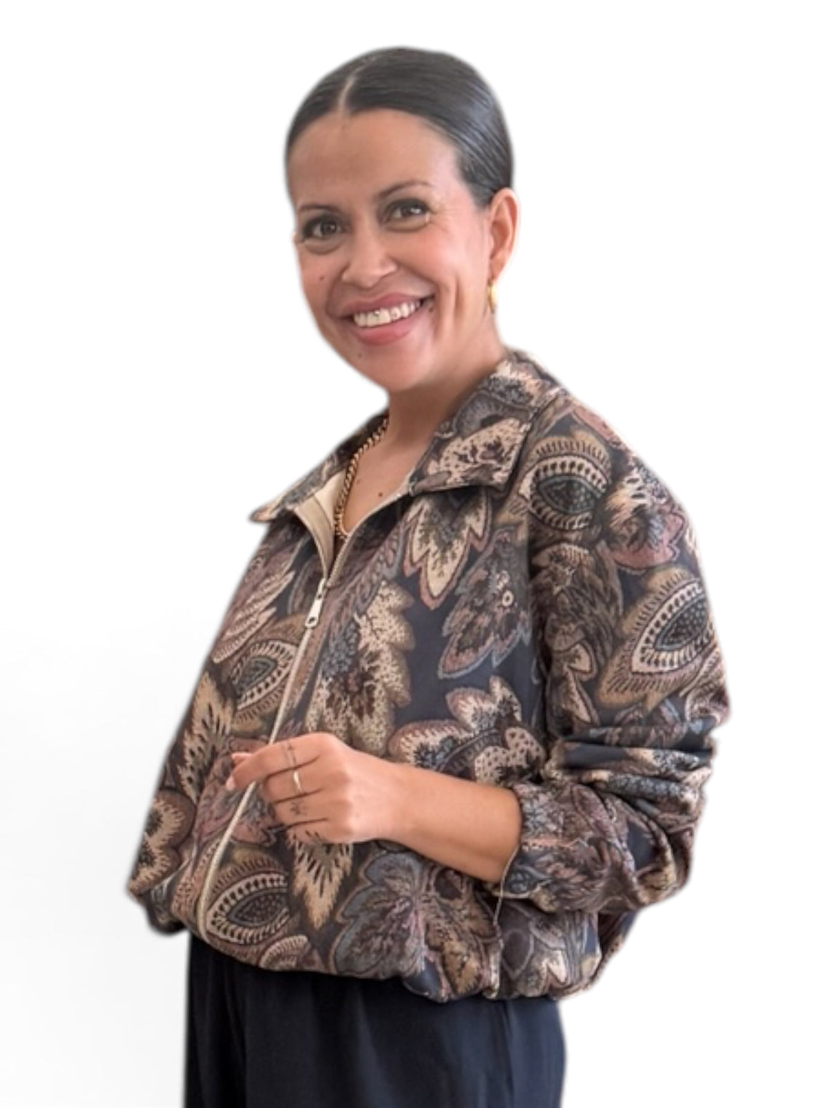 Bomber floral azul