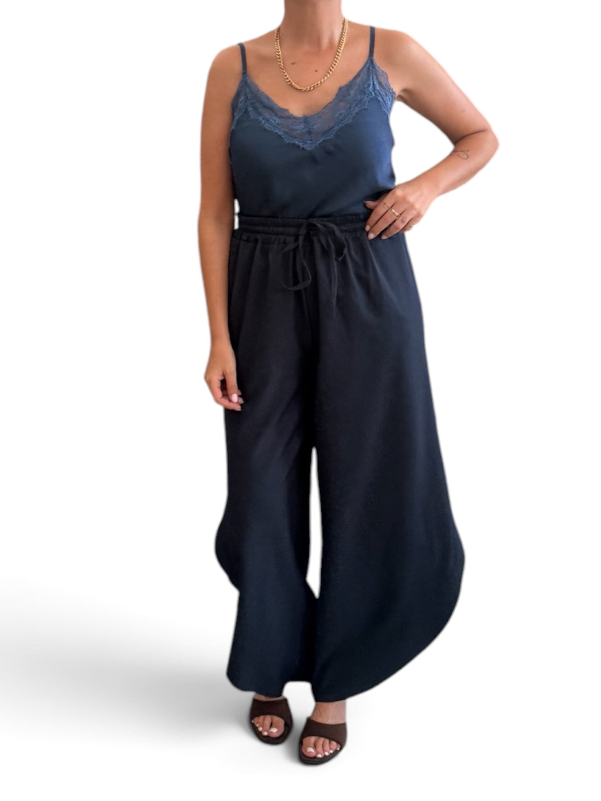 Lencera encaje desigual azul
