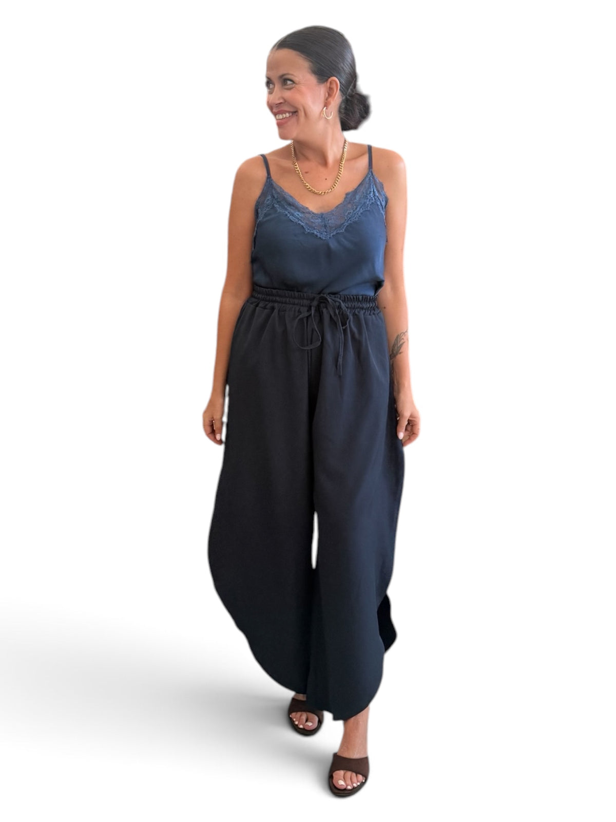 Lencera encaje desigual azul