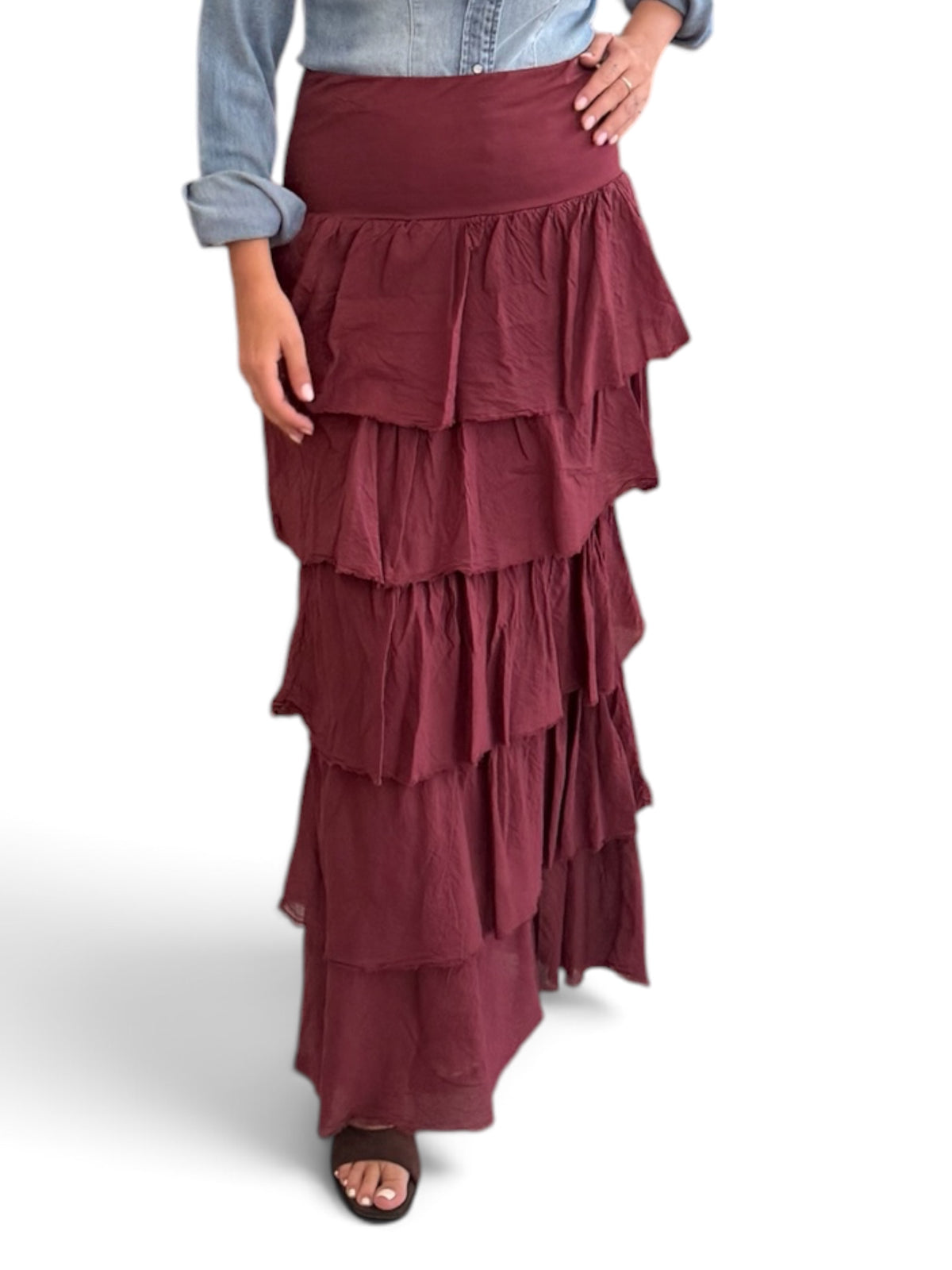 Falda/ vestido volantes Burdeos