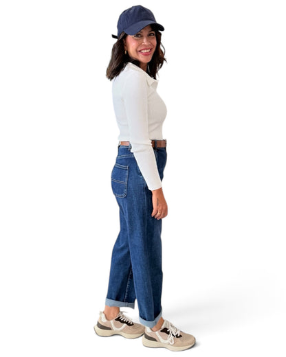Jeans Barrel azul oscuro