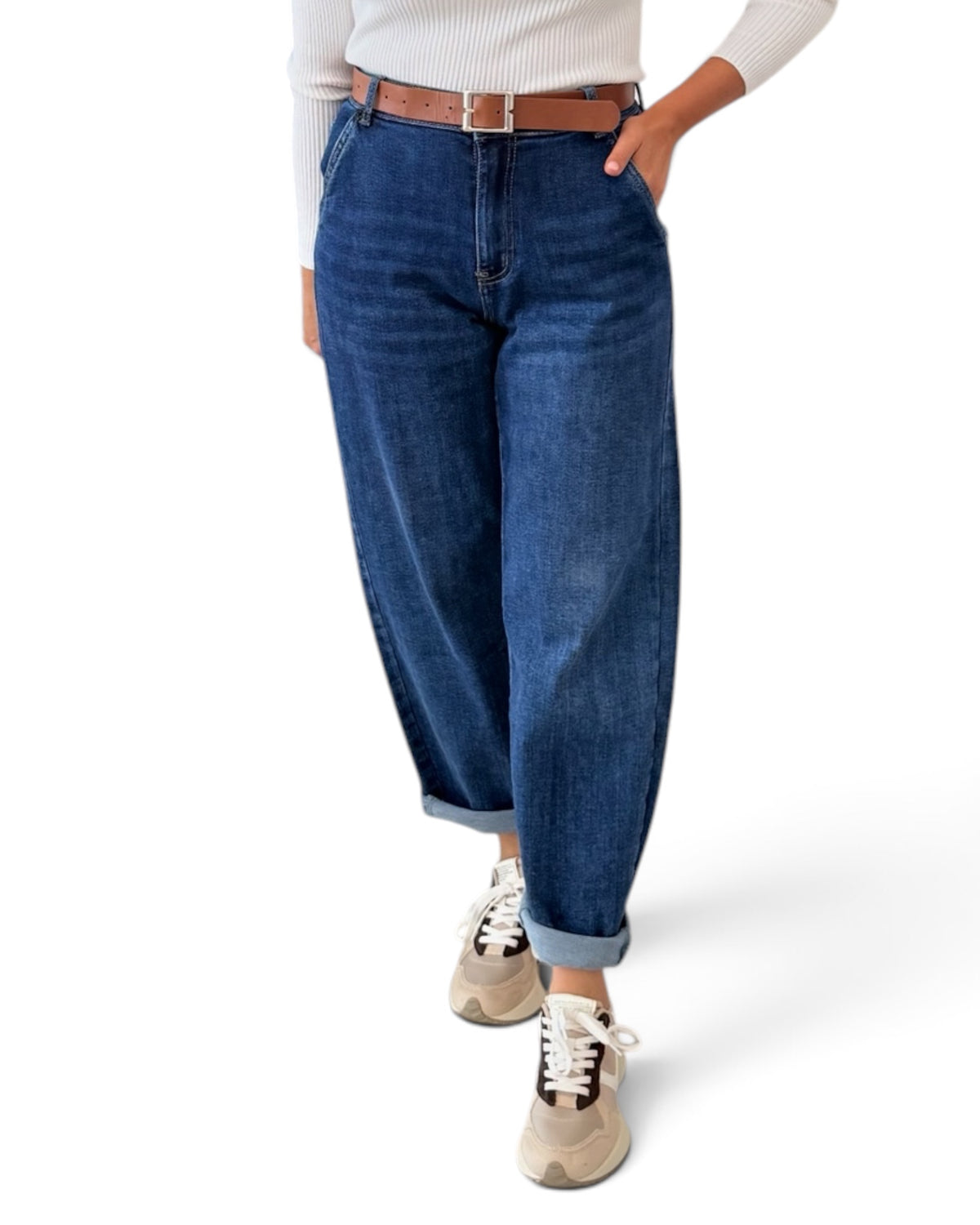 Jeans Barrel azul oscuro