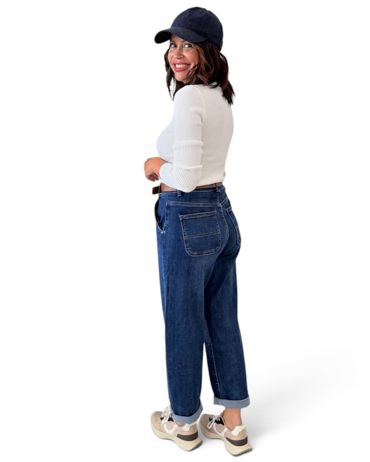 Jeans Barrel azul oscuro