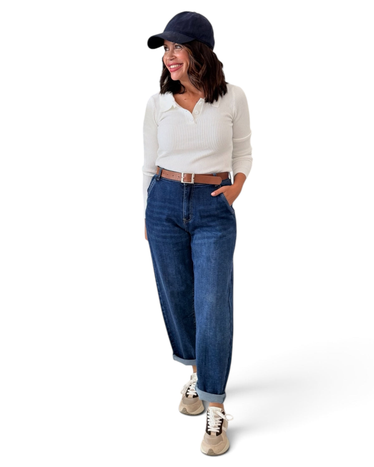 Jeans Barrel azul oscuro