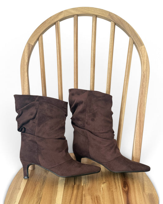 Botin arrugado chocolate