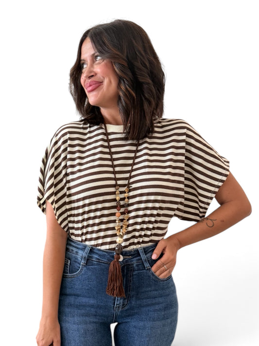 Camiseta rayas choco estructurada
