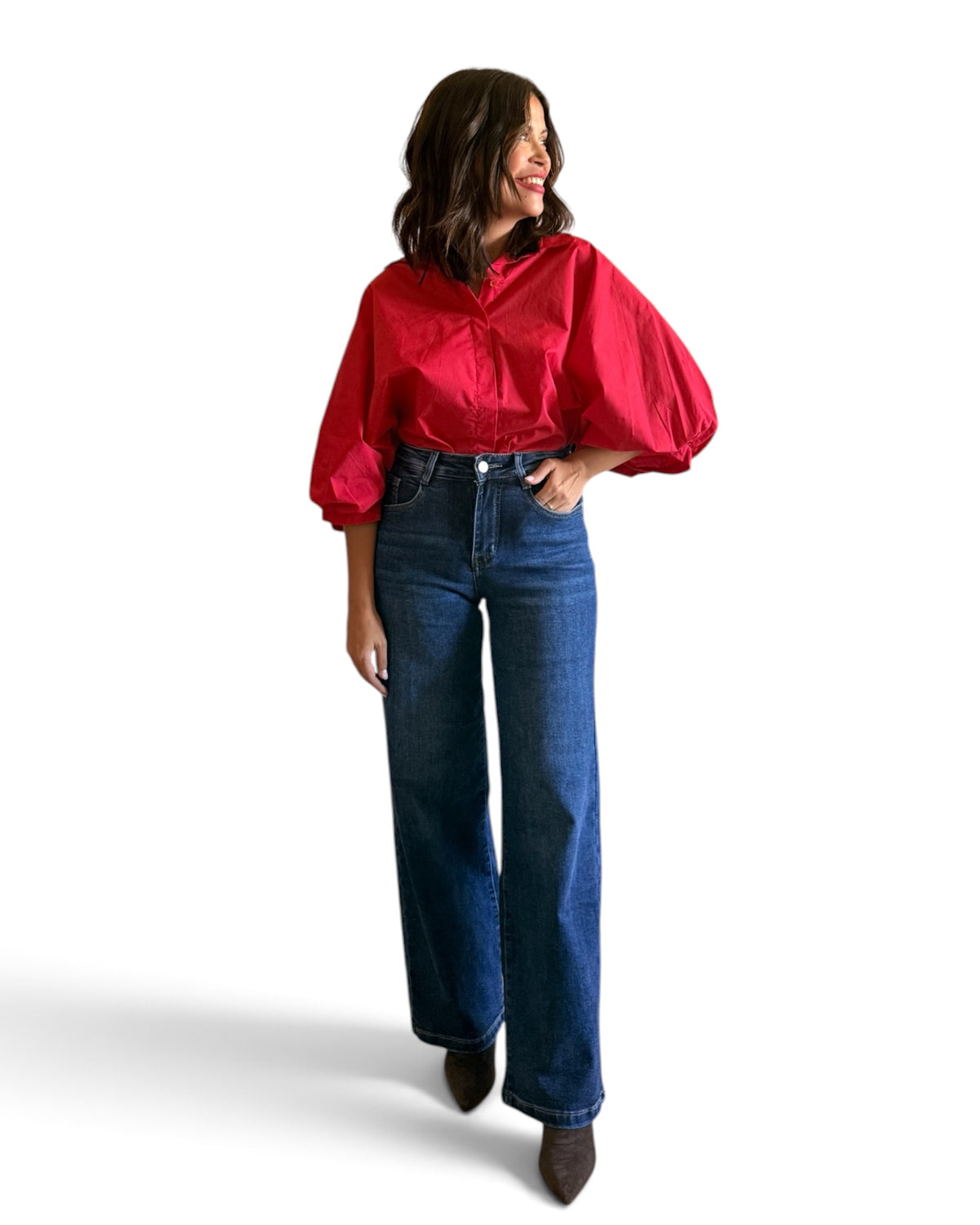 Camisa mangas roja