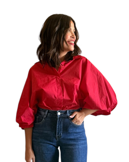 Camisa mangas roja