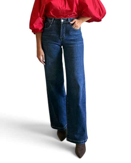 Jeans wide leg faja
