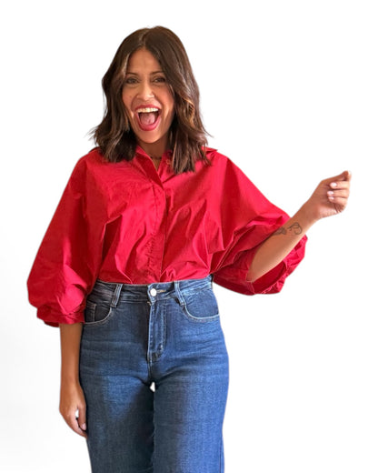 Camisa mangas roja
