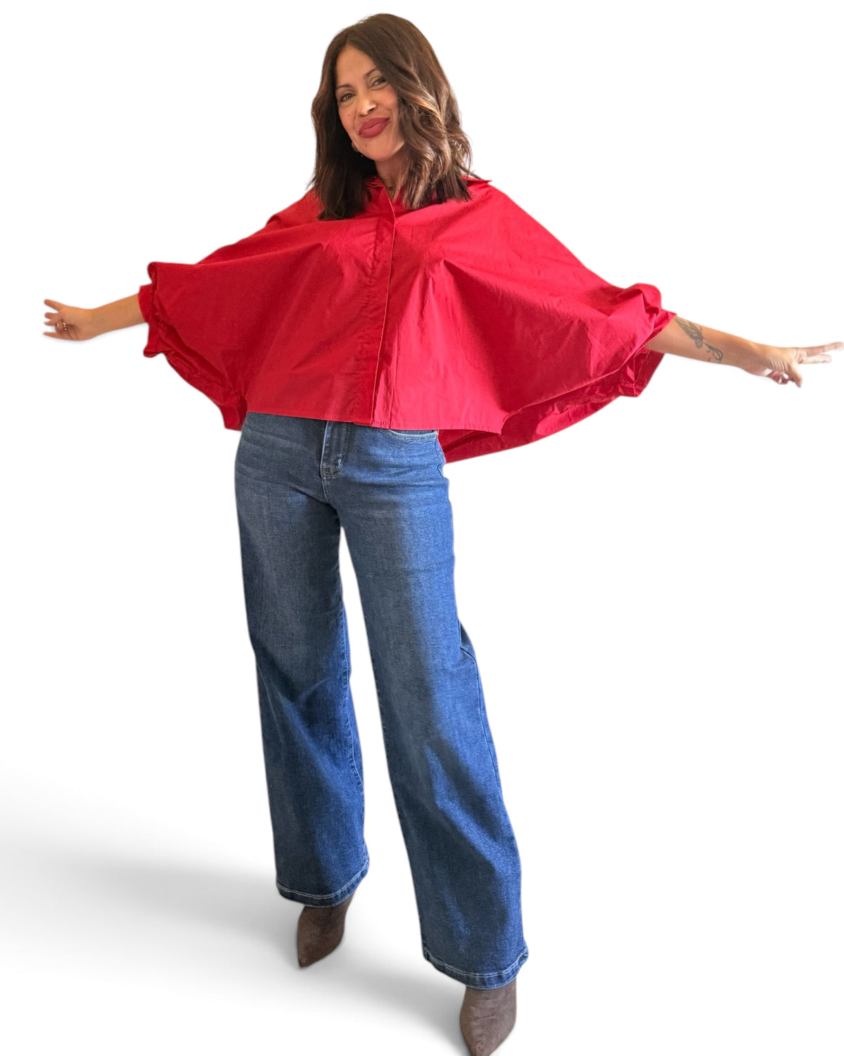 Jeans wide leg faja