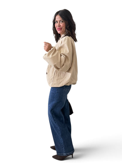 Chaqueta gabardina chinesse beige