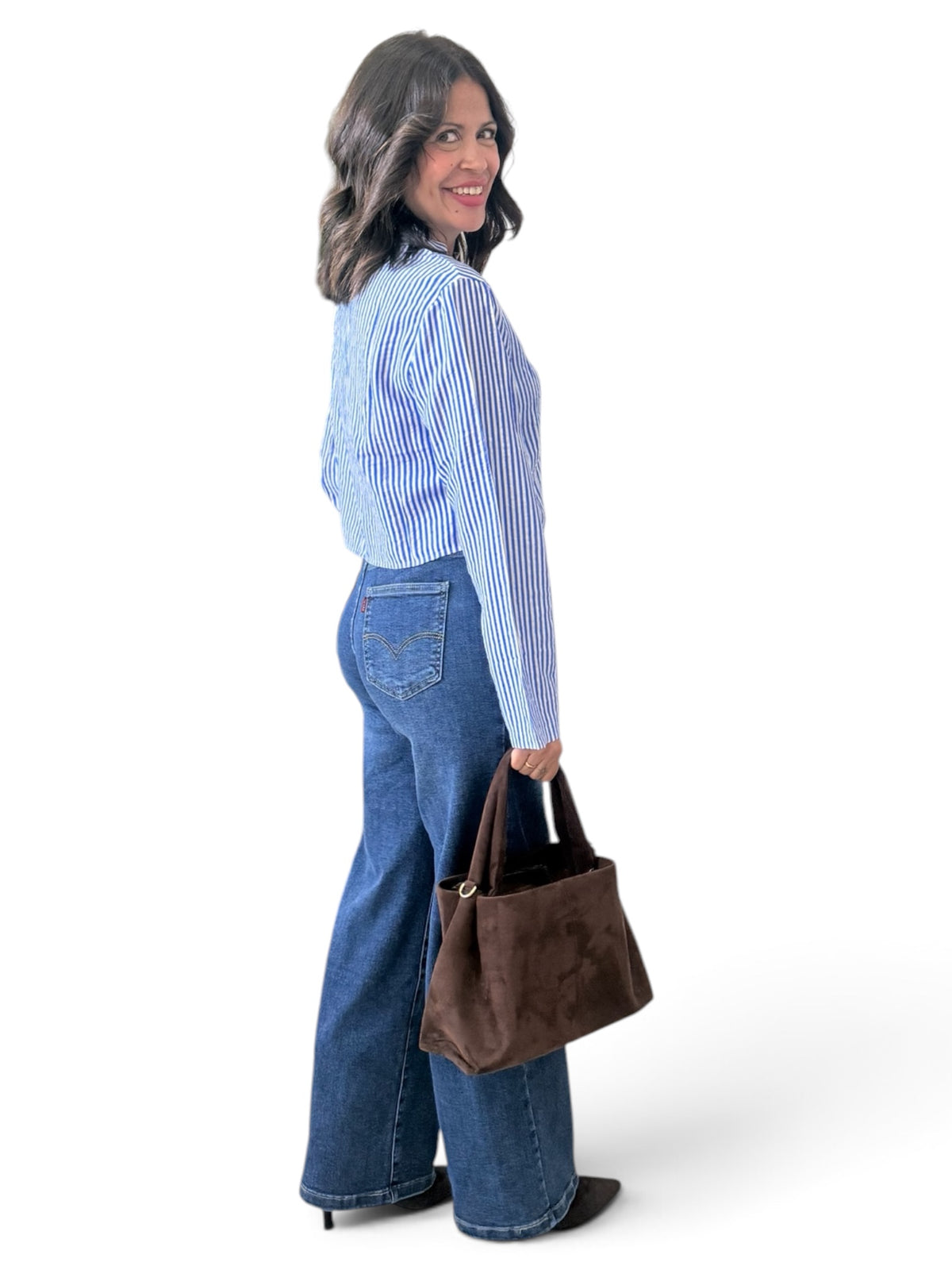 Camisa cropped rayas diplomáticas azul