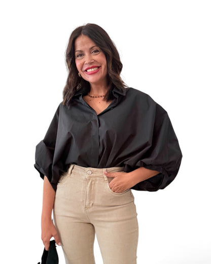 Camisa mangas negra